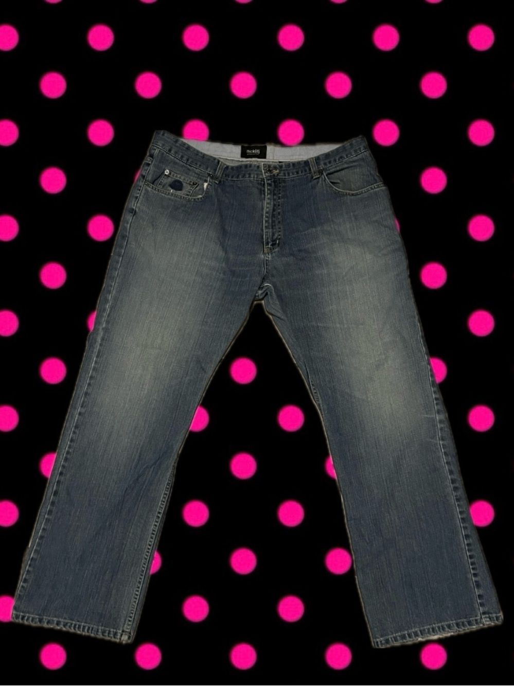 Men's Straight Baggy Denim Jeans - Faded Blue
